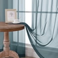 thumbnail image 4 of MKHILL Dusty Blue 30 Inch Long Short Sheer Curtains for Kitchen Over Sink, 42x30 Short Voile Drapes for Laundry RV Small Window, Rod Pocket, Each 42" W x 30" L, 4 of 7