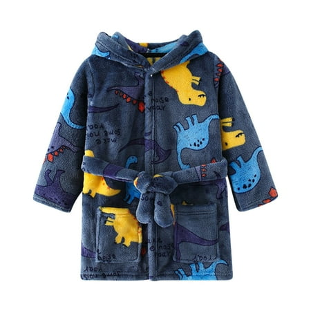 

GDEGE Children Casual Fashion Romper Jumpsuit Toddlers Kids Hooded Boys Girls Soft Flannel Bathrobes Pajamas Plush Baby Soft Warm Comfortable Romper Jumpsuit