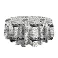 thumbnail image 5 of Black White Baseball Pattern Round Tablecloth 60"x60",Wrinkle Wipeable Table Cloth for Kitchen Dining Room Picnic Patio Party, 5 of 6