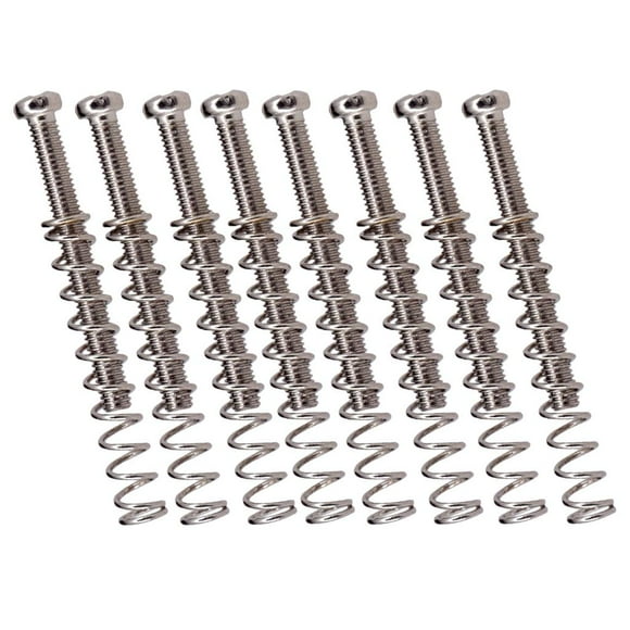 Paquete de 8 tornillos de marco de pastilla de doble bobina Humbucker resortes para eléctrico Plata Yuyangstore Tornillos de marco Humbucker