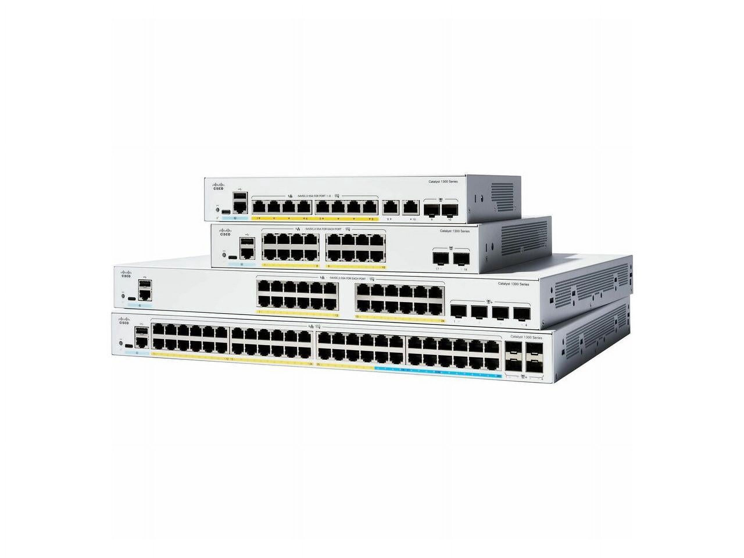 Cisco Catalyst C1300-24T-4X Ethernet Switch, 24 Ports - Manageable - 10 Gigabit Ethernet - 10/100/1000Base-T, 10GBase-X - 3 Layer Supported