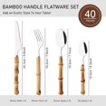 thumbnail image 2 of 40PCS Silverware Set for 10, Bamboo Handle Flatware Set, Stainless Steel Cutlery Set for Home Restaurant and Party, Bamboo Forks Spoons and Knives Set, Polished Tableware, 2 of 7