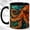 Black, variant on Octopus Ocean Coffee Mug, Sea Life Mug, Ceramic 11 oz