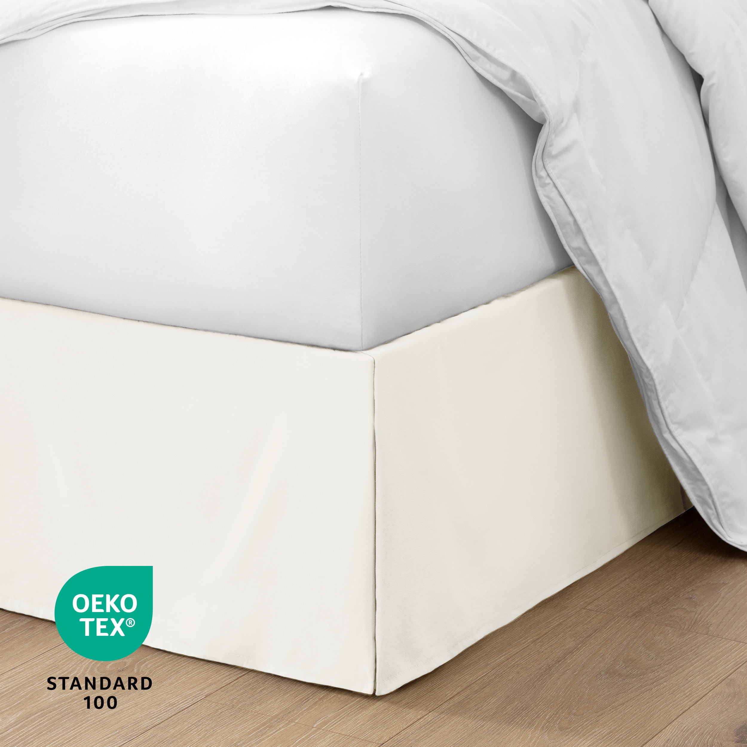 Bare Home Double Brushed Bed Skirt - Premium 1800 Collection - 15-inch Drop - California King, Cream
