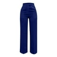 thumbnail image 5 of Rhuody Casual Pants For Womens High Waist Ladies Pants Straight Leg Wear Stretch Summer Spring Fall Trousers Casual Wear Blue Xl, 5 of 5