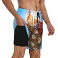 thumbnail image 2 of Kdxio Trip To London Print Men'S Swim Trunks With Compression Liner 7 Inch Inseam Quick Dry Swim Shorts, 2 of 7