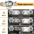 thumbnail image 4 of Luces solares LED para exteriores, lámpara de pared con Sensor de movimiento, iluminación de seguridad impermeable con cabeza ajustable, focos de lámpara de inundación, 368/278, 4 of 4