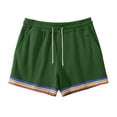 thumbnail image 5 of Xdzjlr Running Shorts For Men,Summer Solid Color Rainbow Pocket Drawstring Straight Beach Loose Running Shorts For Men, 5 of 5