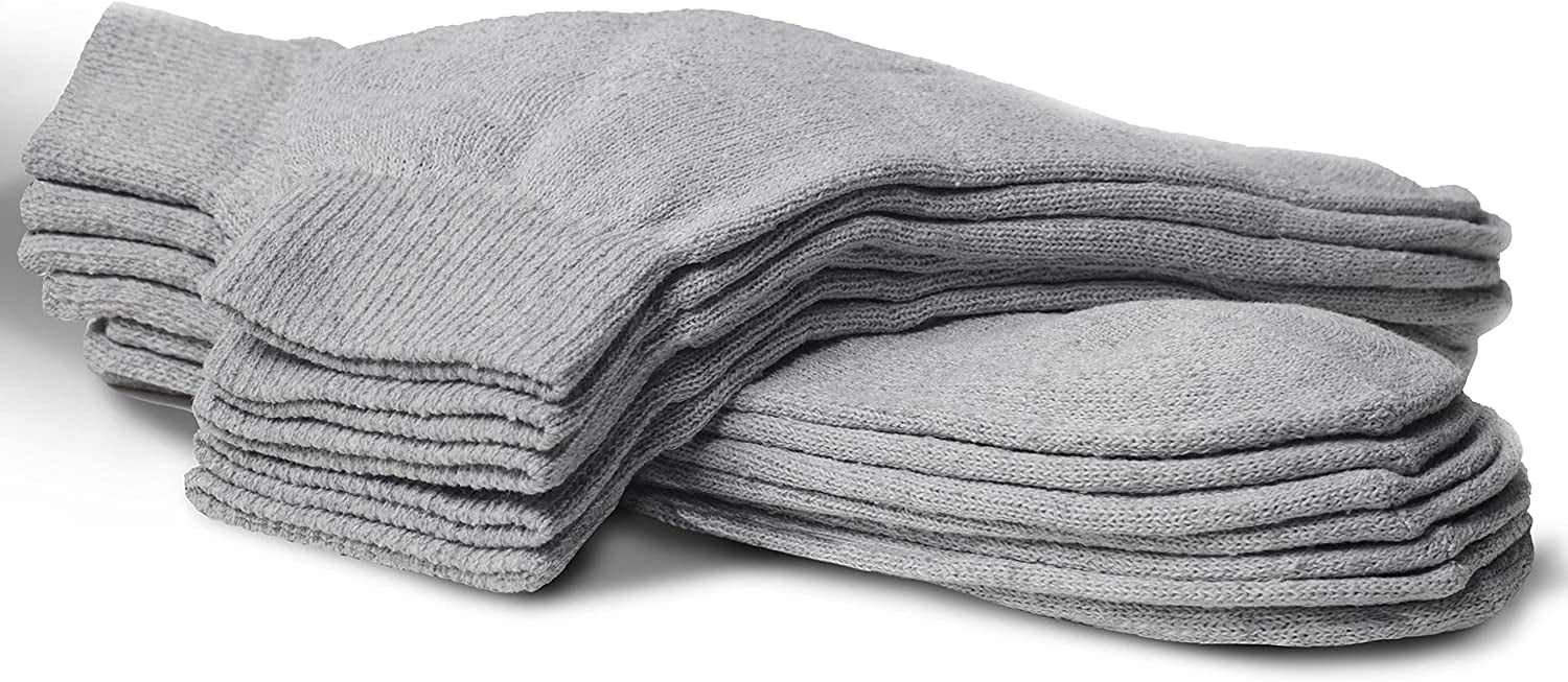 300 Pairs Mens & Womens Low Cut Ankle Socks, Cotton, Cheapest Ankle Sock, Donation Homeless, Lightweight Bulk Case Wholesale (300 Pairs Mens Grey)