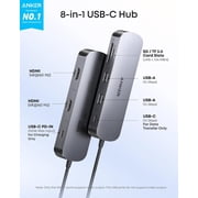 Anker Nano Laptop Docking Station, 8-in-1 USB-C Hub for Windows | Dual 4K@60Hz HDMI, 10Gbps USB-C & USB-A Ports, 85W PD, SD/TF Reader, Compatible for Dell, Lenovo, HP (Charger Not Included)