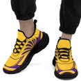 thumbnail image 6 of Coolcustomize Men's Lightweight Sneakers - All-Season Gym, Running, Training Shoes - Cushioned EVA Sole, Breathable Fabric Upper - Yellow & Purple Colorway - Lace-Up Closure, 6 of 11