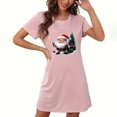 thumbnail image 1 of Nexjvus Chemises de Nuit pour Femmes Manches Courtes Col Rond Robe de Nuit Imprimé Floral Surdimensionné Taille L, 1 of 2