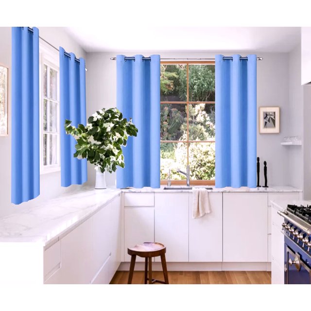Cortinas térmicas opacas SAMIMPORT-2011, color azul claro, 94 x 160 cm (2 paneles)