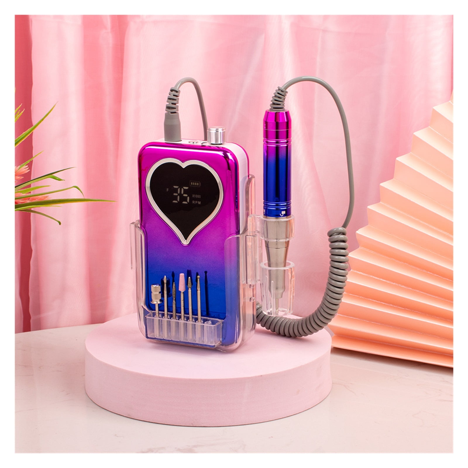 35000RPM Coreless Motor Portable Nail Drill Machine Manicure Polishing Rechargeable Battery Cordless Powerful With Base