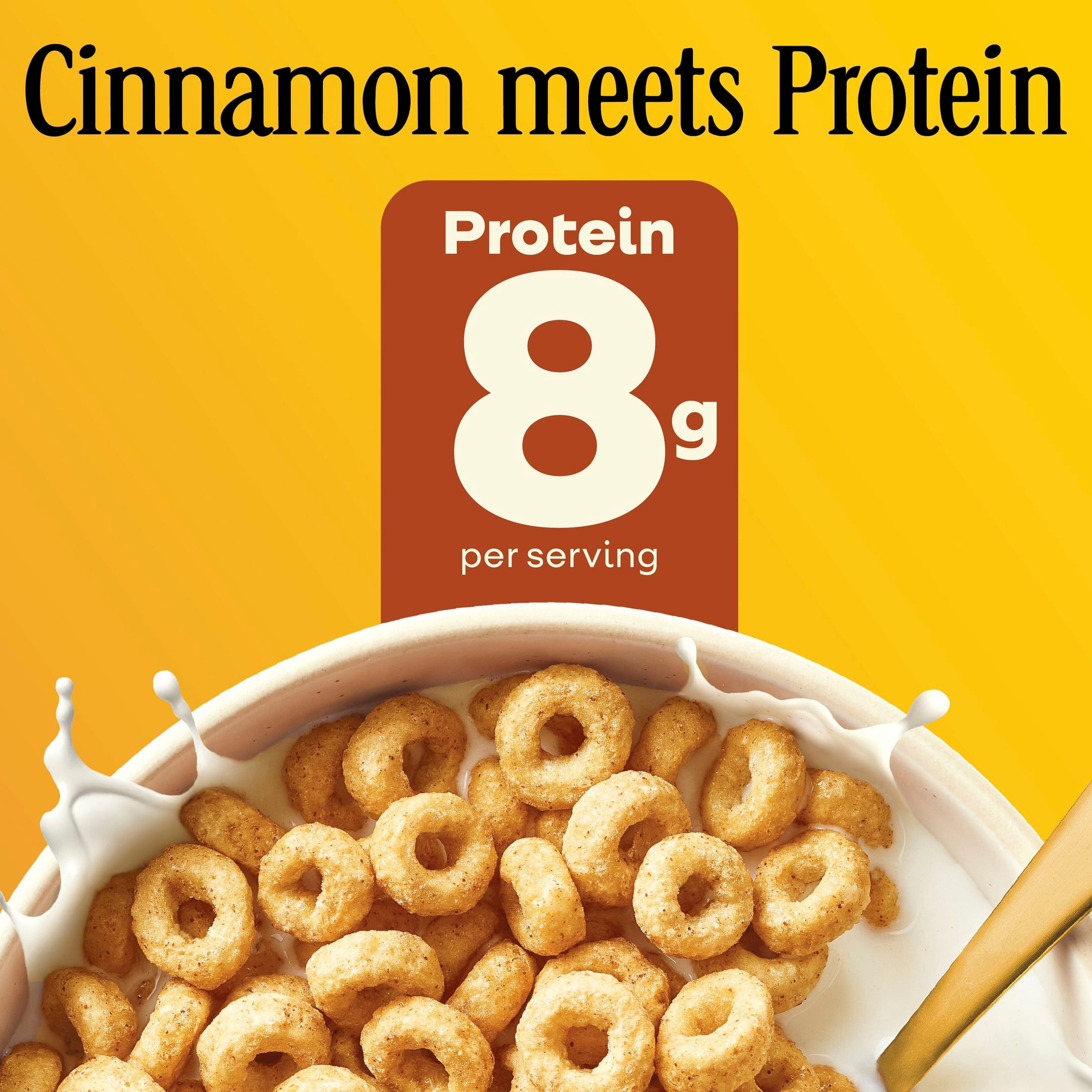 (10 pack) Cinnamon Cheerios Protein, Breakfast Cereal Cup, Gluten Free, Single Serve Cereal, 1.4 oz