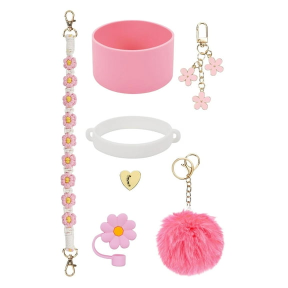 yuksok Cup Accessory Set Cute Keychain Charms for Outdoor Activities Travel Handbag Pink
