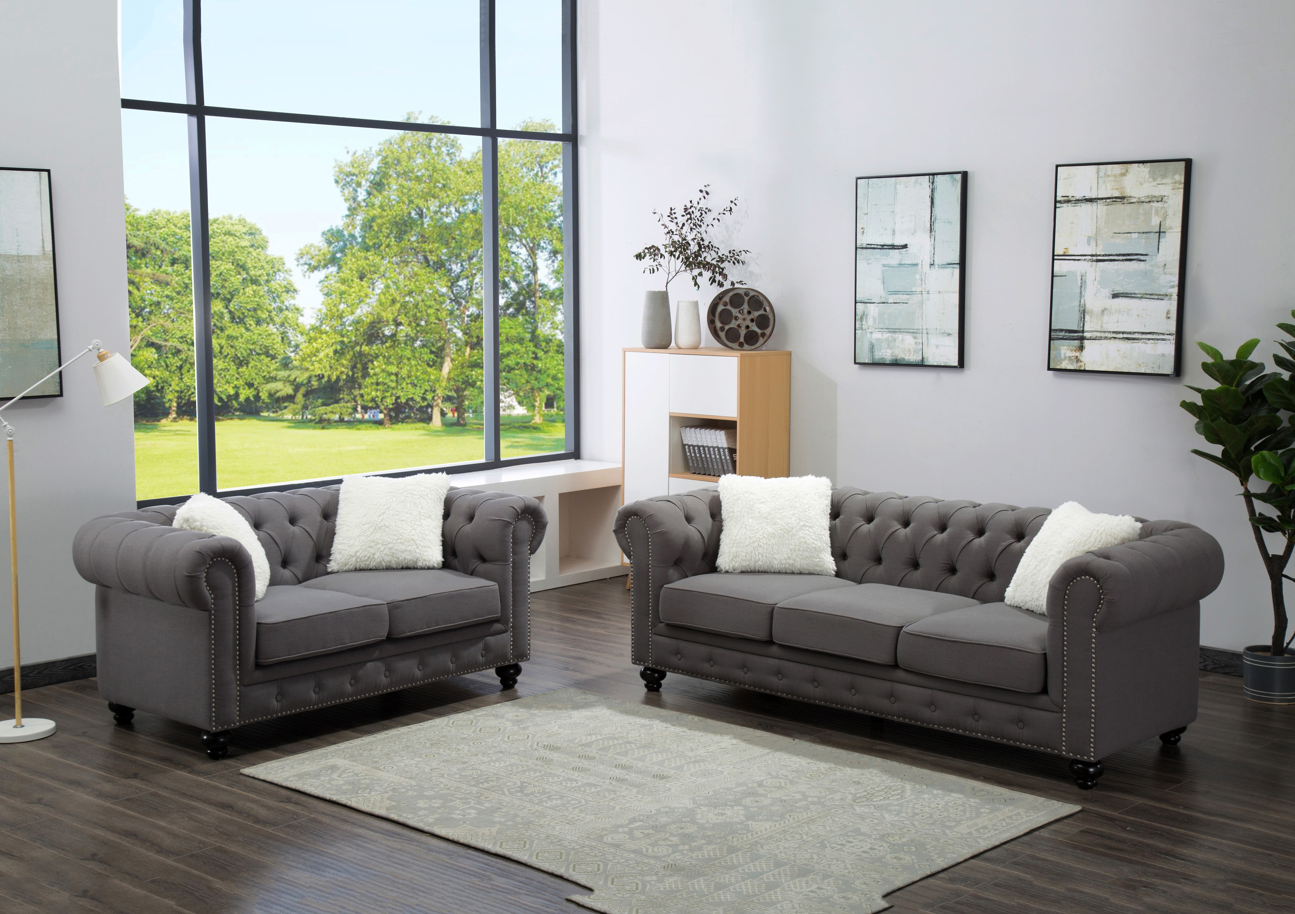 furniture grey media living room