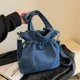 thumbnail image 2 of Bolso de hombro con cordón de mezclilla informal de alta calidad y gran venta para mujer 2024, nuevo bolso de mano de gran capacidad con hilo de coser, 2 of 5