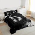 thumbnail image 3 of Castle Fairy Letter Monogrammed D Boy Girl Bedding Comforter Set 2pcs,Geometric Honeycomb Twin Comforter Sets Microfiber,Graffiti Splash Breathable Bedding Set,Lightweight Room Decor,Reversible, 3 of 8