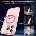 thumbnail image 2 of Compatible with iPhone 15 Pro Case with Invisible Magnetic O-Ring Stand -Grade Translucent Case for iPhone 15 Pro 6.1" [Compatible with MagSafe][Great Grip Feeling], Pink, 2 of 18