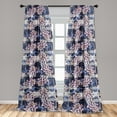thumbnail image 2 of Romantic Flowers Window Curtains, Modern Grunge Vibes Japan Floral Boho Silhouettes Artwork, Lightweight Decor 2-Panel Set with Rod Pocket, Pair of - 28"x95", Pale Pink and Dark Violet, by Ambesonne, 2 of 3