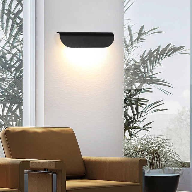 Luz De Montaje En Pared, Lámpara De Pared Negra De Brillo LED 660lm Para Pasillos Para Exteriores