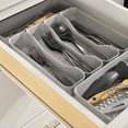 Spectrum HEXA 5-Section Silverware Tray with Hexagon Base, Stone Gray ...