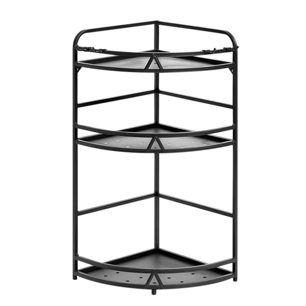 Estante esquinero para encimera de cocina, estante para condimentos, estante de madera para especias, organizador de escritorio triangular de hierro para baño, multicapa