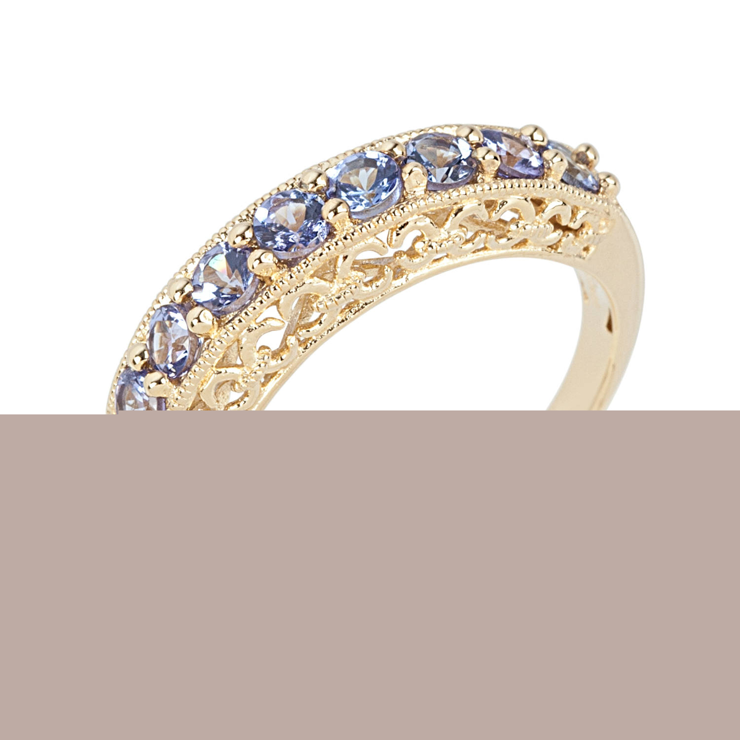 thumbnail image 2 of 925 Sterling Silver Tanzanite Band Ring, 2 of 3