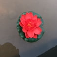 thumbnail image 2 of Simulation Lotus with Water Lily Pad, Artificial Floating Foam Lotus Flower Realistic Water Lily Pad for Home Garden Party Holiday Special Event Pond Decoration, 2 of 9