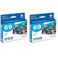 thumbnail image 1 of Cartucho de tinta EPSON 69 DURABrite Ultra Cyan, paquete de 2, 1 of 5