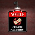 thumbnail image 2 of Notice Child with Peanut Allergy BLACK Aluminum Composite Sign, 15"x18", 2 of 7