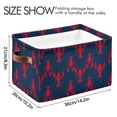 thumbnail image 4 of Yayeee 2 Pack Canvas Storage Basket with Handles for Shelves Fabric Bins Closet Organizer, Blue Lobster Pattern, 4 of 8
