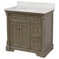 thumbnail image 2 of Sydney 36" Bathroom Vanity with Weathered Gray Cabinet and Engineered Marble Top, 2 of 7