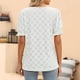 thumbnail image 4 of Blusa informal de verano con cuello redondo y estampado de jacquard calado para fiestas, talla M, elegante blusa blanca para mujer, 4 of 6