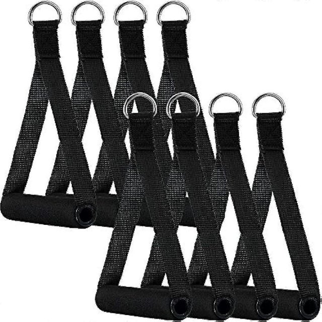 8 Pieces Resistance Band Handles Exercise Band Handles Replacement Fitness Strap Cable Machine Attachment Grips Pull Handles Resistance Bands For Resi