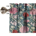 thumbnail image 5 of Retro Boho Floral Window Valance Curtain, William Morris Vintage Red Pink Flowers Botanical Window Treatment Valances for Home Kitchen Café Décor 54''x18'', 1 Panel, 5 of 6