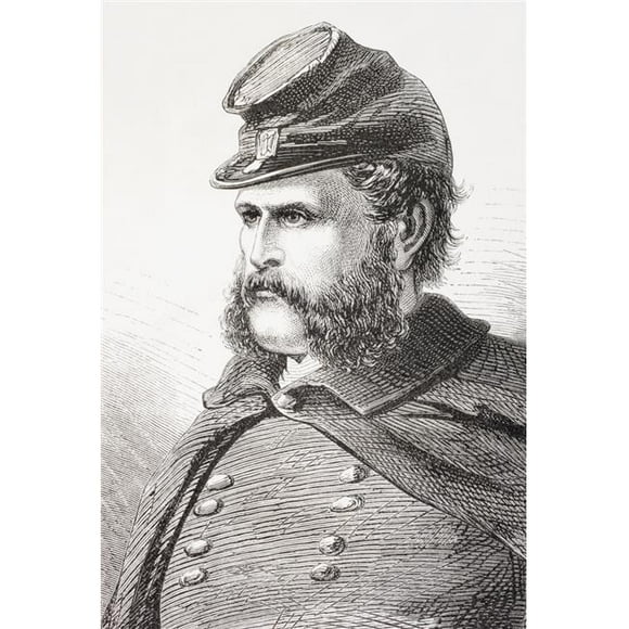 Ambrose Everett Burnside&44; 1824-1881 Union Générale dans la Guerre Civile Américaine de El Museo Universal Publié Madrid 1862 Affiche Imprimer&44; 24 x 34 - Grand