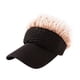 thumbnail image 2 of Gorra de béisbol con visera y pelo sintético, moderna, transpirable, informal, para exteriores Negro y café, 2 of 9