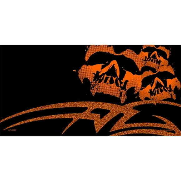 Tribal Skulls- Offset Flat License Plates Blanks for Customizing