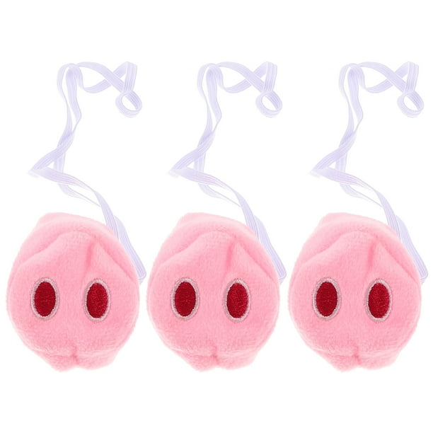 KAKOWELY 3 piezas de nariz de cerdo de peluche, accesorios para disfraz, fiesta temática de animales, cosplay, nariz de cerdo, adorable accesorio de nariz de animal.