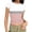 White, variant on Womens Short Sleeve Shirts Basic Color Block Going out Slim Crop Tops Summer Spring Clothes