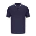 thumbnail image 4 of pstuiky camisetas para hombre, Camisa informal de manga corta con cuello vuelto y botones para hombre, color liso, con bolsillos camisas casuales para hombre l, 4 of 6