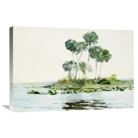Global Gallery Winslow Homer,'St. Johns River, Florida' Stretched Canvas Artwork