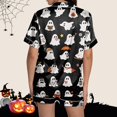 thumbnail image 4 of Halloween Pajamas Women Pumpkin Print Short Sleeve Button Shirts Matching Shorts Set Cute Plus Size, 4 of 5