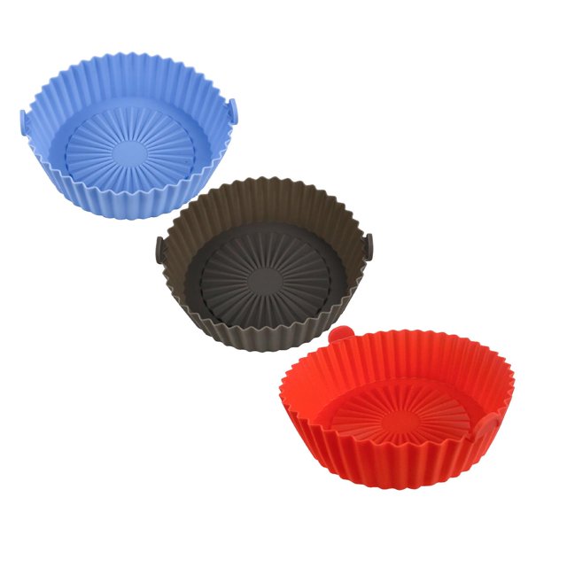 HmNPlay Accessoires pour Friteuse à Air Chaud Pot en Silicone pour Friteuse à Air 5.5 6.5 Pouces Doublures en Silicone Réutilisables Panier Résistant à la Chaleur Accessoires pour Friteuse à Air pour 1 3 QT