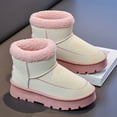 thumbnail image 4 of Toddler Kids Platform Snow Boots for Boys Girls Fleece Lined Non Slip Outdoor Hiking Boot Comfortable Wide Calf Winter BootsPink Size 1 Big Kids, 4 of 6