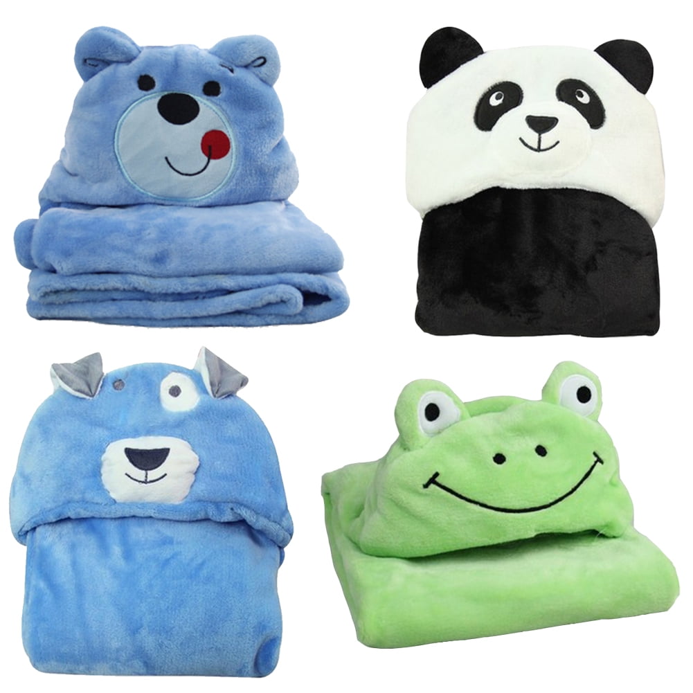 Kids Plush Animal Blanket Children Hooded Huggable Critter Blankets Perfect for Boys or Girls