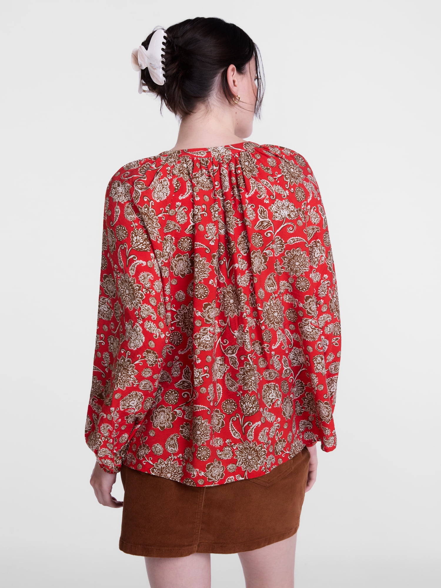 Scenario Women's Top with Poet Sleeves, Sizes XS-XXXL