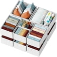 thumbnail image 1 of Organizador de cajones para ropa, juego de 12, blanco y gris, organizador de tocador para guardería, dormitorio, armario, organizador y almacenamiento perfecto para ropa de bebé y organización general, 1 of 5